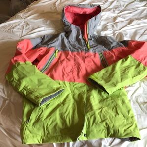 Billabong Jacket - Small - pink, grey, lime green